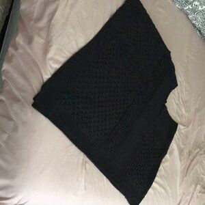 Sahalie Blaish /DarkGrey Knit Cape-Poncho